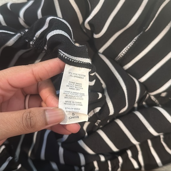 Ambiance Black and White Striped Off The Shoulder Romper Size Small - Picture 3 of 3